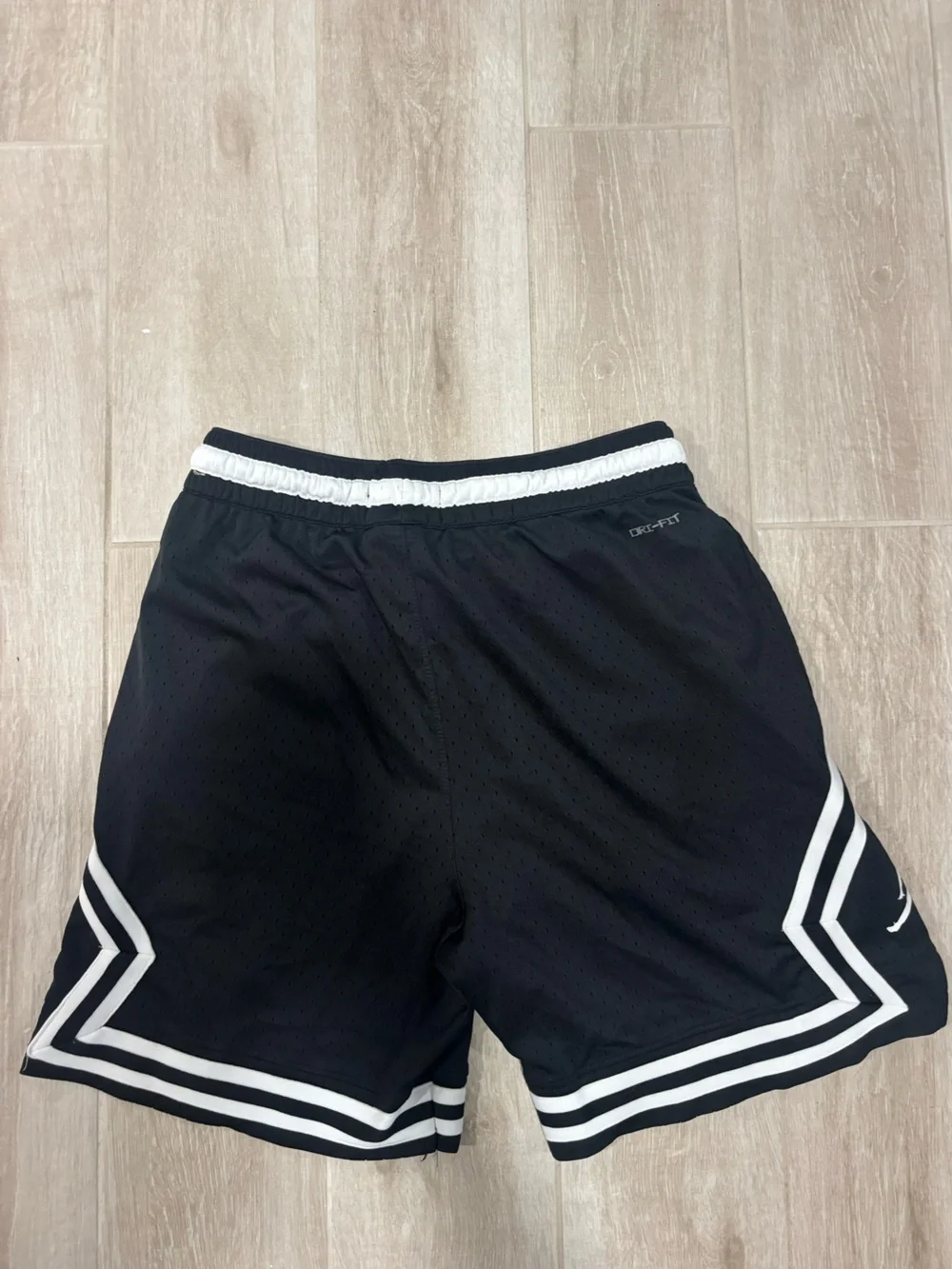 Jordan Black Athletic Shorts with White Trim and Logo